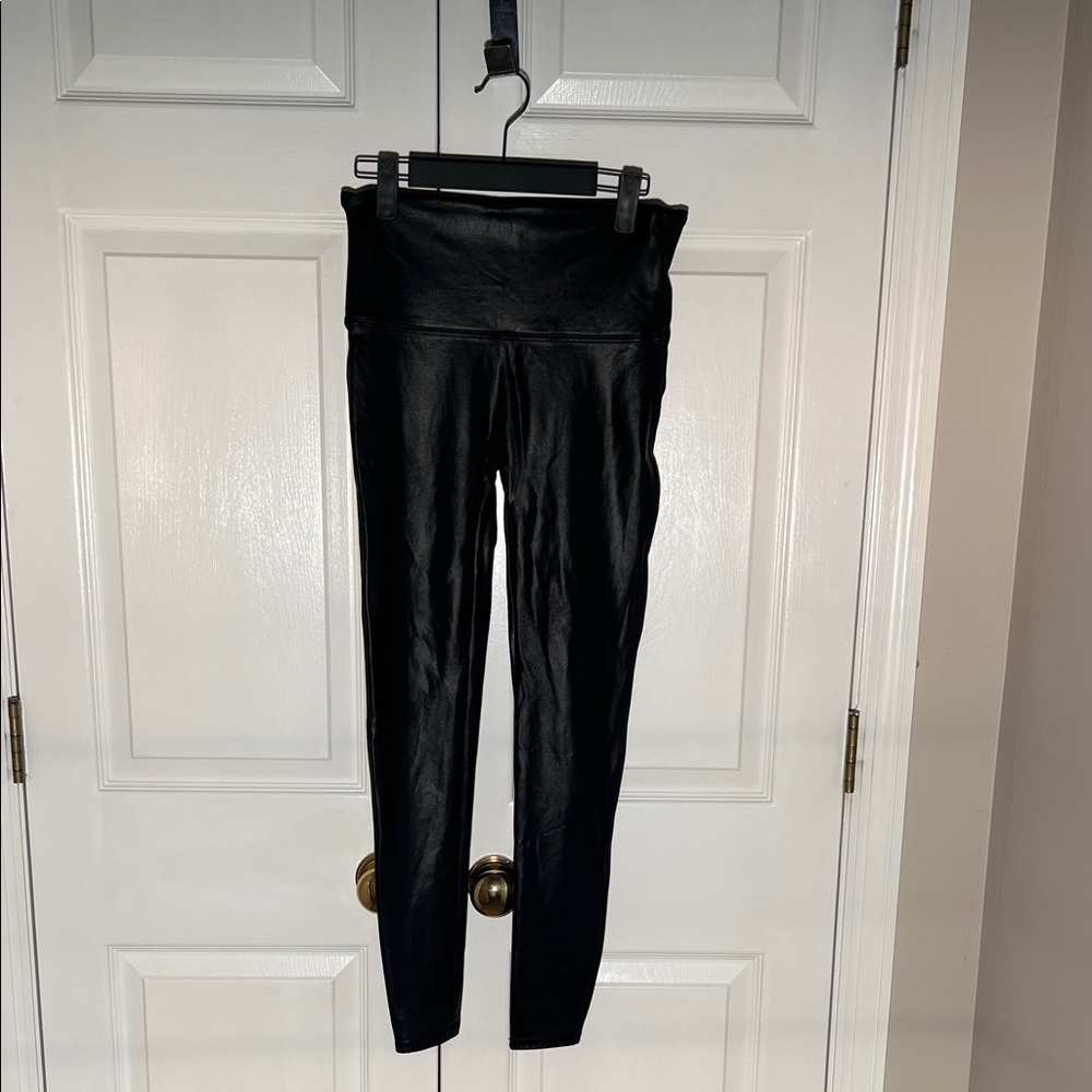 SPANX Shiny Black Leggings